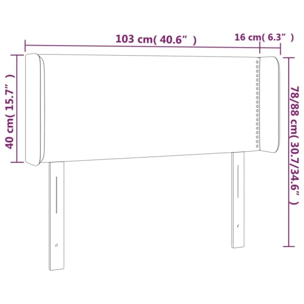 VidaXL Tête De Lit à LED Cappuccino 103x16x78/88 Cm Similicuir grande qualité 6