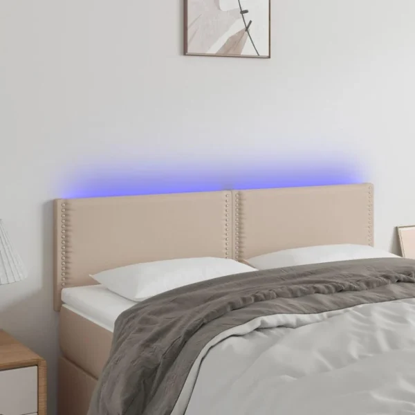 VidaXL Tête De Lit à LED Cappuccino 144x5x78/88 Cm Similicuir vente en ligne 1