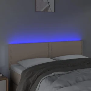 VidaXL Tête De Lit à LED Cappuccino 144x5x78/88 Cm Similicuir vente en ligne 9