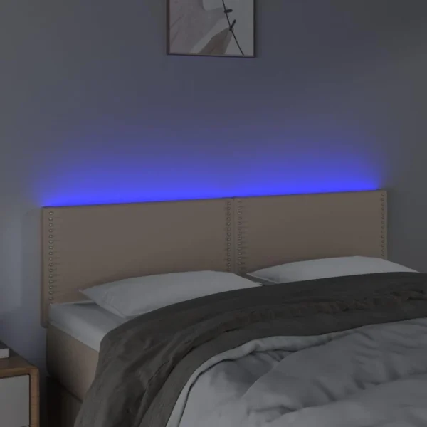 VidaXL Tête De Lit à LED Cappuccino 144x5x78/88 Cm Similicuir vente en ligne 3