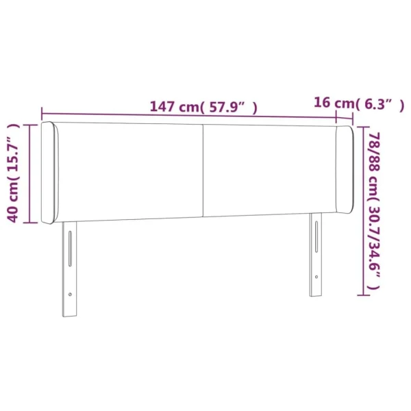 soldes ligne VidaXL Tête De Lit à LED Cappuccino 147x16x78/88 Cm Similicuir 6