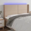 VidaXL Tête De Lit à LED Cappuccino 163x16x118/128 Cm Similicuir Nouveau 19