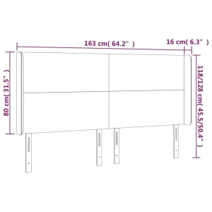 aux meilleurs prix VidaXL Tête De Lit à LED Cappuccino 163x16x118/128 Cm Similicuir 15
