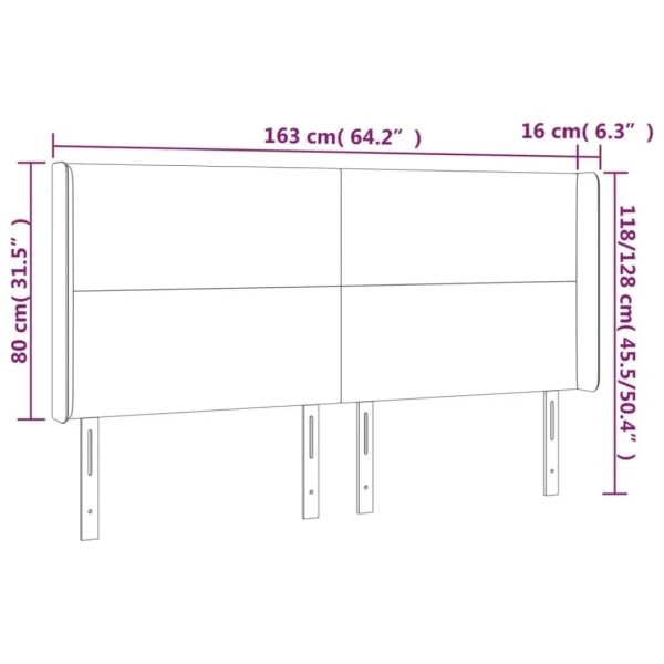 aux meilleurs prix VidaXL Tête De Lit à LED Cappuccino 163x16x118/128 Cm Similicuir 6
