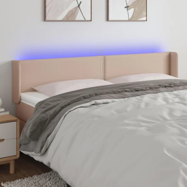 De super promotions disponibles VidaXL Tête De Lit à LED Cappuccino 163x16x78/88 Cm Similicuir 1