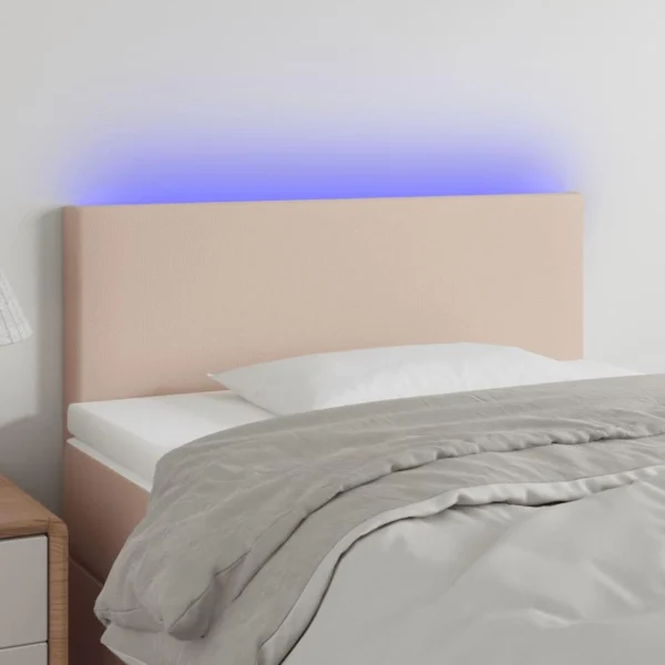 boutique pas cher VidaXL Tête De Lit à LED Cappuccino 90x5x78/88 Cm Similicuir 1
