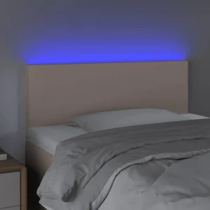 boutique pas cher VidaXL Tête De Lit à LED Cappuccino 90x5x78/88 Cm Similicuir 9