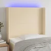 pas cher en vente VidaXL Tête De Lit à LED Crème 103x16x118/128 Cm Tissu 17