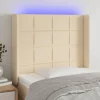 VidaXL Tête De Lit à LED Crème 103x16x118/128 Cm Tissu mode tendance 19
