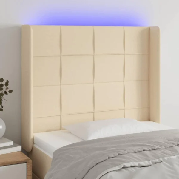 VidaXL Tête De Lit à LED Crème 103x16x118/128 Cm Tissu mode tendance 1