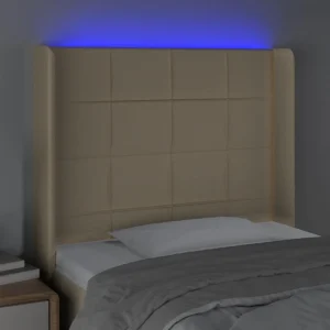 VidaXL Tête De Lit à LED Crème 103x16x118/128 Cm Tissu mode tendance 11