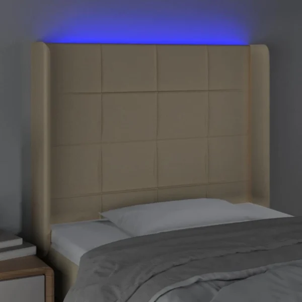 VidaXL Tête De Lit à LED Crème 103x16x118/128 Cm Tissu mode tendance 4