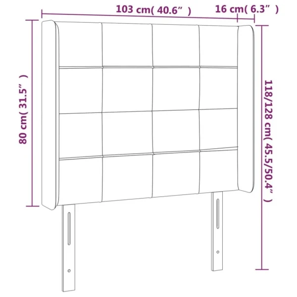 VidaXL Tête De Lit à LED Crème 103x16x118/128 Cm Tissu mode tendance 6