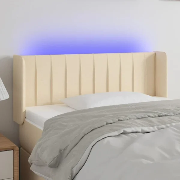 VidaXL Tête De Lit à LED Crème 103x16x78/88 Cm Tissu mode 1