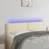 boutiqued pas cher VidaXL Tête De Lit à LED Crème 144x5x78/88 Cm Similicuir 17