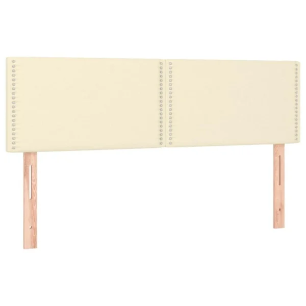 boutiqued pas cher VidaXL Tête De Lit à LED Crème 144x5x78/88 Cm Similicuir 4