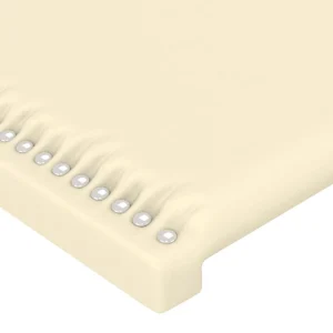 boutiqued pas cher VidaXL Tête De Lit à LED Crème 144x5x78/88 Cm Similicuir 13