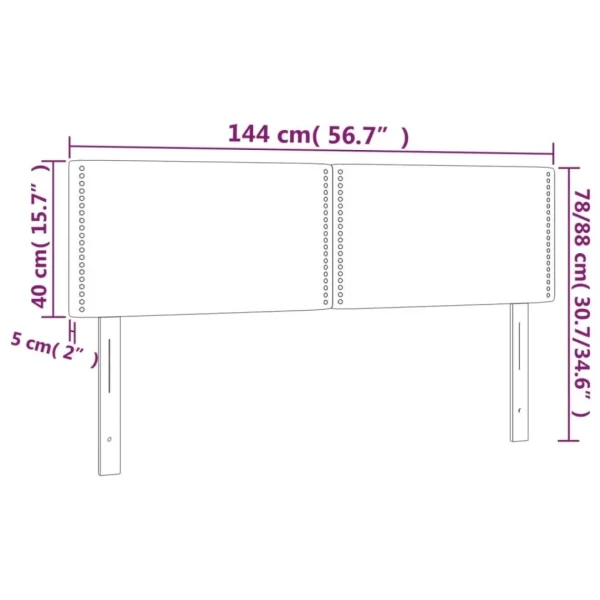 boutiqued pas cher VidaXL Tête De Lit à LED Crème 144x5x78/88 Cm Similicuir 6
