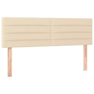 Top ventes VidaXL Tête De Lit à LED Crème 144x5x78/88 Cm Tissu 11