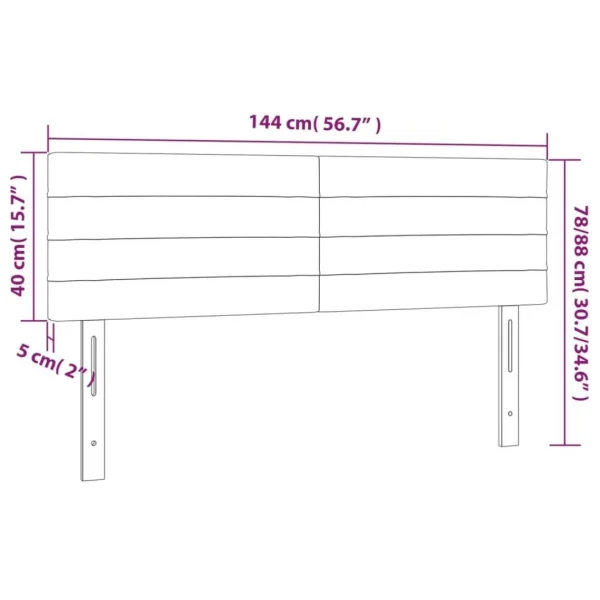 Top ventes VidaXL Tête De Lit à LED Crème 144x5x78/88 Cm Tissu 6