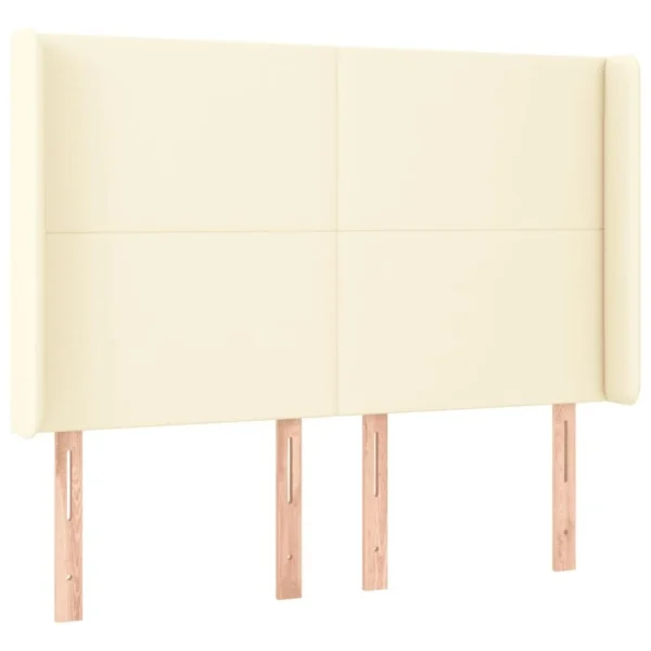 boutiqued pas cher VidaXL Tête De Lit à LED Crème 147x16x118/128 Cm Similicuir 3