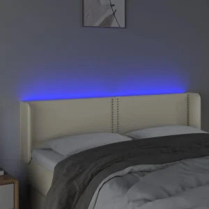 VidaXL Tête De Lit à LED Crème 147x16x78/88 Cm Similicuir à prix d'occasion 11