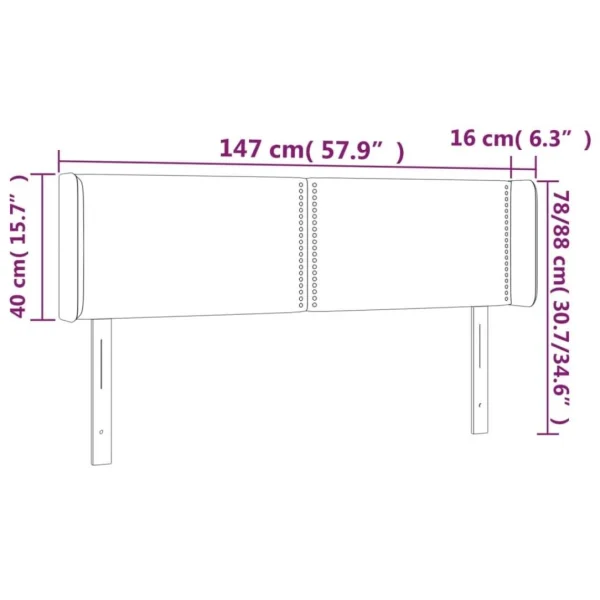 VidaXL Tête De Lit à LED Crème 147x16x78/88 Cm Similicuir à prix d'occasion 6