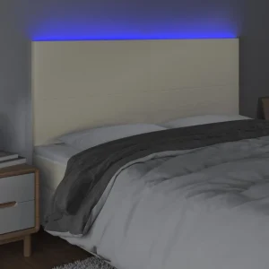 VidaXL Tête De Lit à LED Crème 160x5x118/128 Cm Similicuir magasin en ligne 9