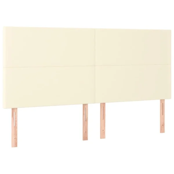VidaXL Tête De Lit à LED Crème 160x5x118/128 Cm Similicuir magasin en ligne 4