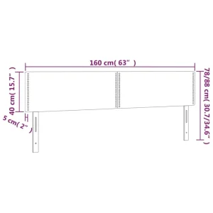 Boutique VidaXL Tête De Lit à LED Crème 160x5x78/88 Cm Tissu 15