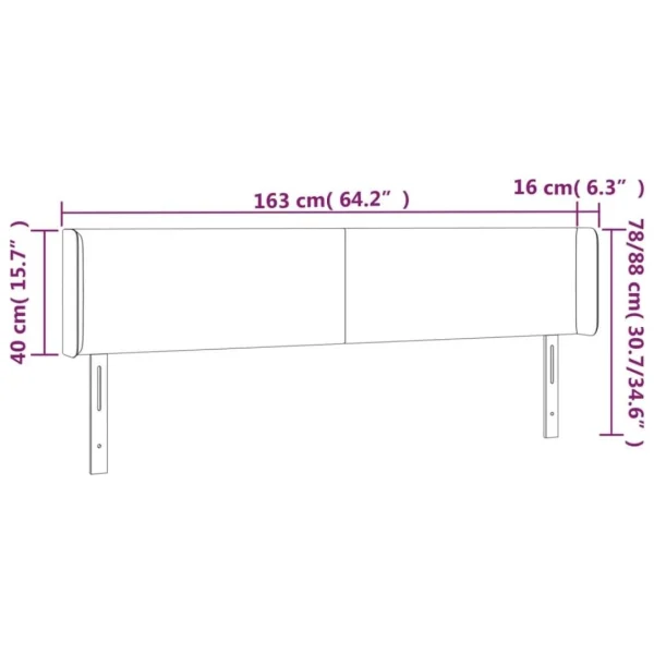 Retour gratuit en magasin. VidaXL Tête De Lit à LED Crème 163x16x78/88 Cm Similicuir 6