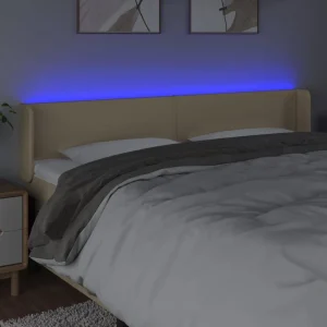 REMISE VidaXL Tête De Lit à LED Crème 163x16x78/88 Cm Tissu 11