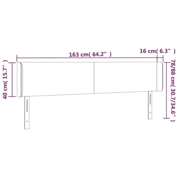 REMISE VidaXL Tête De Lit à LED Crème 163x16x78/88 Cm Tissu 6