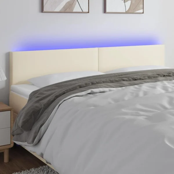 VidaXL Tête De Lit à LED Crème 200x5x78/88 Cm Similicuir en vente 1
