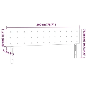 soldes officiel VidaXL Tête De Lit à LED Crème 200x5x78/88 Cm Tissu 15