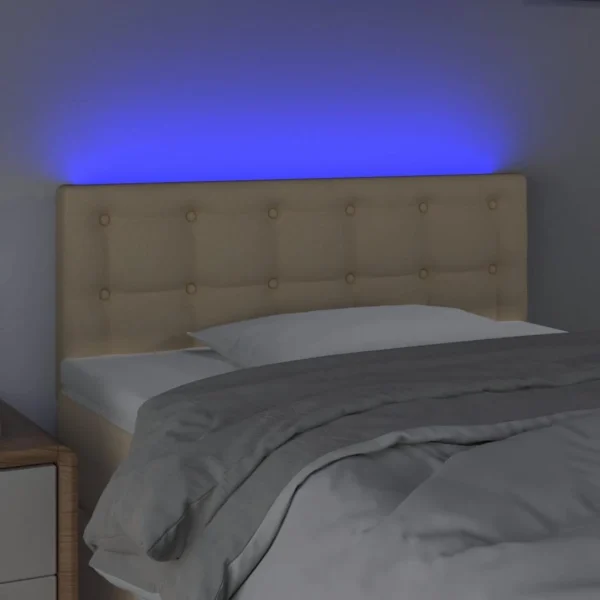 VidaXL Tête De Lit à LED Crème 80x5x78/88 Cm Tissu livraison la plus rapide 3