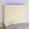 outlet soldes VidaXL Tête De Lit à LED Crème 90x5x118/128 Cm Similicuir 19