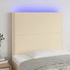 mode pas chere VidaXL Tête De Lit à LED Crème 90x5x118/128 Cm Tissu 17