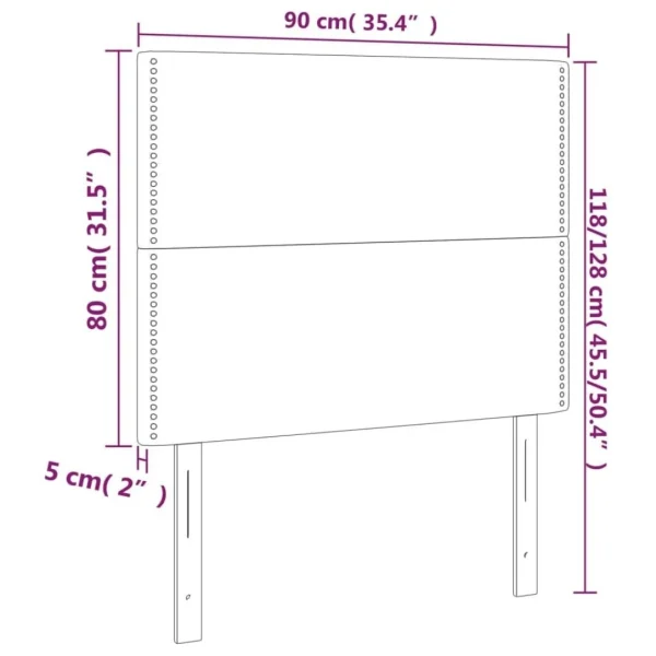 mode pas chere VidaXL Tête De Lit à LED Crème 90x5x118/128 Cm Tissu 6