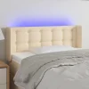 meilleur cadeau VidaXL Tête De Lit à LED Crème 93x16x78/88 Cm Tissu 16