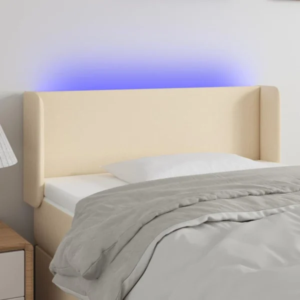 VidaXL Tête De Lit à LED Crème 93x16x78/88 Cm Tissu marque pas cher 1