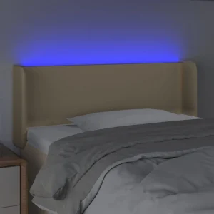 VidaXL Tête De Lit à LED Crème 93x16x78/88 Cm Tissu marque pas cher 11