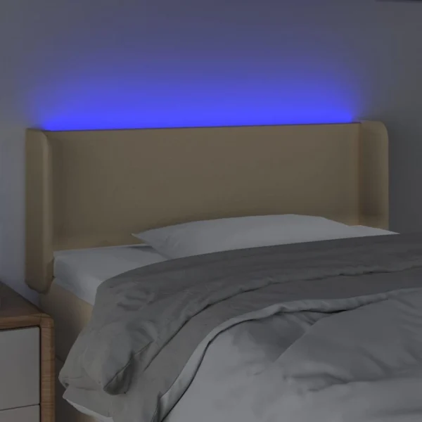 VidaXL Tête De Lit à LED Crème 93x16x78/88 Cm Tissu marque pas cher 4