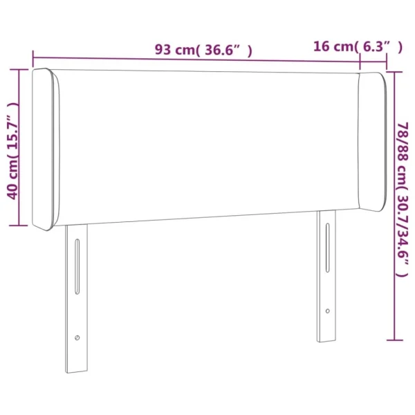 VidaXL Tête De Lit à LED Crème 93x16x78/88 Cm Tissu marque pas cher 6