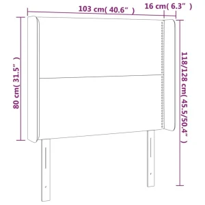 beauté VidaXL Tête De Lit à LED Gris 103x16x118/128 Cm Similicuir 15
