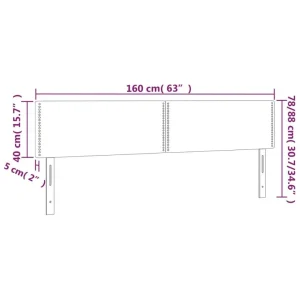VidaXL Tête De Lit à LED Gris 160x5x78/88 Cm Similicuir soldes officiel 15