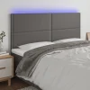 grande marque pas cher VidaXL Tête De Lit à LED Gris 180x5x118/128 Cm Similicuir 8