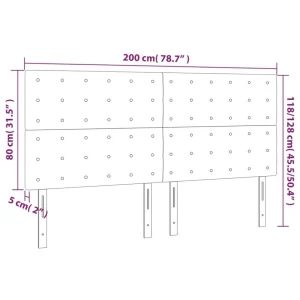 VidaXL Tête De Lit à LED Gris 200x5x118/128 Cm Similicuir à prix très bas 15