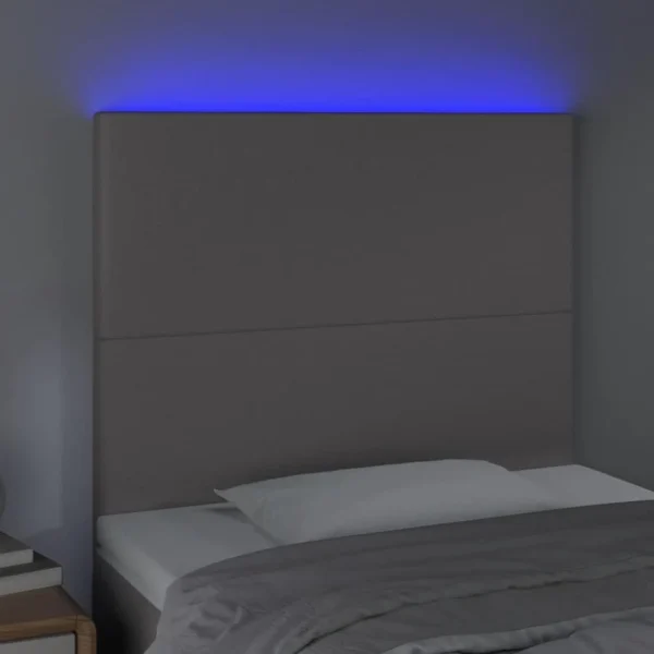 Achat VidaXL Tête De Lit à LED Gris 80x5x118/128 Cm Similicuir 3