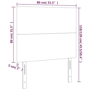 Achat VidaXL Tête De Lit à LED Gris 80x5x118/128 Cm Similicuir 15